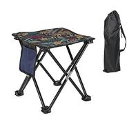 DXEHSEUY Tabouret pliable avec repose-pieds, tabouret de camping pliable pour camping, pique-nique, feuilles avec sac