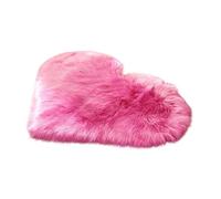 DXEHSEUY Tapis de chevet en peluche en forme de cœur pour hôtel, appartement, salon, rose rouge, 50 x 60 cm