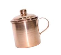 DXEHSEUY Tasse à thé en cuivre faite à la main à large ouverture avec poignée de couvercle pour fête, bar, maison, bureau