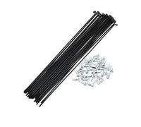 Dxhntskxo 12G Heavy Duty Lot de 36 écussons de vélo résistants en acier carbone noir et 78-265 mm, ajustement universel, pour réparation et remplacement de roue arrière de vélo de route (112
