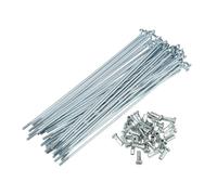 Dxhntskxo FoyBicycle Lot de 36 rayons et écrous en acier 14 G - Multi-longueurs (113-183 mm) pour vélo et jeune, kit de réparation de roues rouillées J-Bend (36 pièces - 133 mm)