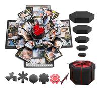 DXIA Boîte Surprise Coffret Creative DIY Surprise Explosion, Le Cadeau avec 6 Visages, 6 Couches, Scrapbooking Album Photo Anniversaire Mariage Saint Valentin