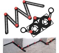 DXIA Regle Multi Angle d'outil de Modèle, Règle pliante hexagonale noire Angleizer Template Tool, Règle de Mesure Multi-angle, Pliable Règle de Mesure, Règle Gnérale Modèle Angleizer pour Bricoleurs