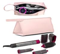 DXIA Sac de rangement étanche pour sèche-cheveux, étui de voyage en cuir PU, sac de voyage portable, sac de rangement anti-poussière pour sèche-cheveux Dyson Supersonic, rose, M, Durable