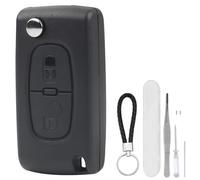 DXiongW 2 Boutons Coque Clé Voiture CE0536 HU83 Compatible avec Peugeot 207 307 308 407 408 607 Citroen C2 C3 C4 C5 C6 C8 Xsara Télécommande Boîtier de Clé à Pliable avec Support de Batterie et Fente