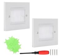 DXiongW Lot de 2 Plaque Murale à Brosse Blanche Cache Passe Câble Murale 85 x 85mm Boîtier de Sortie de Cable Raccordement Couvercle Plaque Prise Encastrable pour Entrée de Câble TV HDMI Multimédia