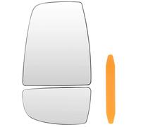DXiongW Verre de Rétroviseur Supérieur et Inférieur côté Gauche pour Ford Transit MK8 2014 2015 2016 2017 2018 2019 2020 Chauffant Glace de Rétroviseur Miroir Extérieur Convexe avec Plaque de Support