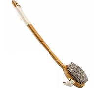 DXIUMZHP Brosse A Dos Douche Brosse pour Le Corps À Manivelle Amovible, Brosse Dorsale en Poils De CRIN Manche Bambou, Sangle De Ficelle Antidérapante (Color : Natural, Size : 17.7 * 4.1inches*2)