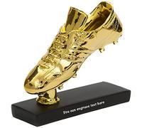 DXIUMZHP Petit Trophée Trophée De Football, Statue 3D Golden Boot Award, Trophée Plaqué Or en Résine, Fournitures pour Fans, Souvenirs, Texte De Gravure Gratuit (Color : Gold, S : 20x7x17cm)
