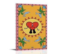 DXLFHG Jhayco Song Bad Bunny Tarot Poster moderne imperméable Décoration murale Unique Décoration d'intérieur Excellent souvenir pour les anniversaires et les anniversaires Style cadre 40 x 60 cm