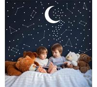 DXLING 190 Autocollant mural constellation étoile dorée, décoration amovible pour chambre d'enfant, espace extra-atmosphérique, décoration murale