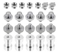 DXLing 22 Pièces Adaptateurs à Vis Filetées en Métal 1/4" à 1/4" et 1/4" à 3/8" Vis à Filetage Adaptateur Convertisseur Filetage Vis Adaptateur Métal pour Appareil Photo Trépied Flash Support