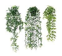 DXLing 3 Pièces Plantes Artificielles Suspendues avec Pots 63cm 78cm 80cm de Long Fausse Vigne Plante Plante Artificielle Tombante avec Pot Lierre Artificielle Fausse Plante Deco pour la Maison Jardin