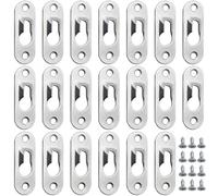 DXLing 30 Pièces Cintres de Trou de Serrure en Métal 45 mm x 16 mm avec 60 Vis Trou de Serrure Attaches Suspension pour Accrocher Mur Intérieur Cabinet Miroirs et des Cadres Photo - Argentés