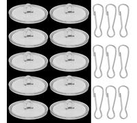 DXLing 50 PCS Clear Self-adhesive Hook Heavy Duty Wall Hooks without Drilling Plastic Ceiling Hooks Transparent Sticky Hooks Self-Adhesive Nail Free Hooks with Flag Pole Clip for Bedroom Living Room