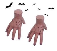 Dxmcgttbd 2 PCS Mercredi Thing Hand, Addams Family Main,Main Mercredi Addams en Latex,Main Effrayante en Latex pour Décoration Halloween,Réalistes Mercredi Addams Accessoires pour Cosplay Décorations