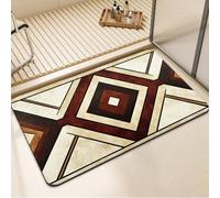 DXomhl Tapis de Bain Antidérapant en Caoutchouc, Super Absorbant Tapis de Douche, Fin, Lavable, Séchage Rapide pour Baignoire et Salle de Bain Brown 60x90cm 7-186