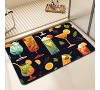DXomhl Tapis de Bain Antidérapant en Caoutchouc, Super Absorbant Tapis de Douche, Fin, Lavable, Séchage Rapide pour Baignoire et Salle de Bain Fruits 70x140cm 7-573