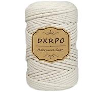 DXRPO Corde Macramé 5mm x 100m, Macrame Corde de 4-Ply Naturel Coton, pour Rideau Macramé, Bricolage Decoration Murale, Décoration de Chambre à Coucher et Decoration Mariage Boheme (Beige)