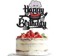 Dxsdgetue Décoration de gâteau d'anniversaire sur le thème de la cuisine, panneau de cuisinière, décoration de gâteau pour garçons, filles, hommes, femmes, fournitures de décoration de fête