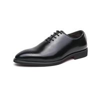 DXSYGMBN Brogue Wingtip Chaussures de Ville à Lacets Cuir Homme Derby Oxford Vintage Bout Pointu Business Mariage Chaussures,Noir,38 EU