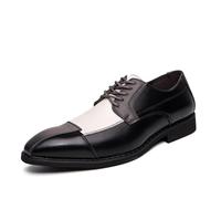 DXSYGMBN Chaussure Derbys Homme à Lacets Classique Oxford de Ville Cuir Détente Moderne Affaires Mariage Brock,Gris,40 EU