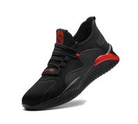 DXSYGMBN Chaussures De Sécurité Unisexes Légères Flexibles Anti-Crevaison,Black Red,39 EU