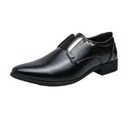 DXSYGMBN Chaussures De Smoking pour Hommes Slip-on Classique Mocassins en Cuir Chaussures De Mariée Formelles d'affaires,Noir,38 EU