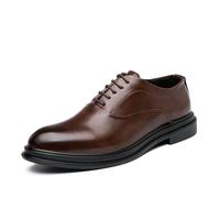 DXSYGMBN Chaussures de Ville Homme Classique Oxfords Derby Cuir Habillé Mariage Travail Business Costume Soirée Casual Mode Chaussures,Marron,41 EU