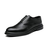 DXSYGMBN Chaussures de Ville Homme Classique Oxfords Derby Cuir Habillé Mariage Travail Business Costume Soirée Casual Mode Chaussures,Noir,46 EU