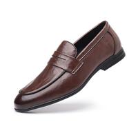 DXSYGMBN Chaussures Décontractées en Cuir pour Hommes, Mocassins Confortables À Enfiler,Marron,43 EU
