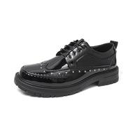 DXSYGMBN Chaussures Derby Homme Mode Lacets Cuir Décontracté Richelieu Confortable Plateforme Marche Bureau Soirée Mariage,Noir,39 EU