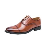 DXSYGMBN Chaussures Habillées À Lacets Classiques Oxford Derby pour Homme - pour Le Bureau, Les Affaires, Le Travail, Le Mariage - Confortables Et Élégantes,Marron,41 EU