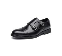 DXSYGMBN Chaussures Homme À Double Monk Strap Élégantes pour Tenue Business Décontractée, Bureau & Événements Formels,Noir,43 EU