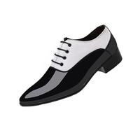 DXSYGMBN Chaussures Homme Derby Chaussure Vernis Habillées Classiques Formelles Affaires Mariage Oxford,Blanc,44 EU