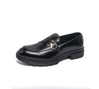 DXSYGMBN Chaussures Mocassins Homme Slip on Confortables Style Décontracté Business Habillé Travail Bureau Marche,Noir,45 EU