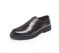 DXSYGMBN Chaussures Oxford Homme Cuir Verni Classique Brogue Mariage Business Travail Lacets Derby Ville Confortable Élégant,Marron,45 EU