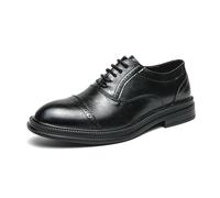 DXSYGMBN Chaussures Oxford Homme en Cuir Classique à Lacets Bout Droit Confortable Business Habillées pour Mariage Bureau Travail,Noir,46 EU