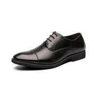 DXSYGMBN Chaussures Oxford Homme en Cuir Classique, Chaussures Habillées à Bout Rapporté pour Mariage Affaires Bureau,Noir,41 EU
