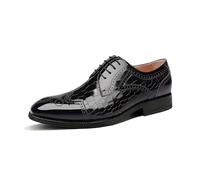DXSYGMBN Hommes Brogues Oxford À Pointe Chaussures Formelles pour Business Casual,Noir,42 EU