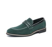 DXSYGMBN Mocassins en Daim pour Homme Chaussures de Conduite Classiques Mariage Soirée Chic Slip-on Confortable Casual,Vert,44 EU