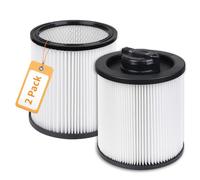 DXVC6910 Lot de 2 filtres à cartouche de rechange pour aspirateurs DEWALT Wet Dry de 19 à 59 litres, compatible avec Dewalt DXV06P DXV09P DXV10P DXV10PL DXV10SA DXV12P DXV14P DXV16P