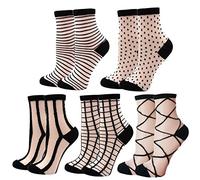 DXYAKY Chaussettes transparentes en maille pour femme, en dentelle ultra fine et transparente, taille unique