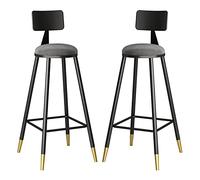 DXYDZSWD Lot de 2 Tabourets de Bar, Velours rembourré avec tabourets Hauteur comptoir arrière et Repose-Pieds, tabourets de Bar for la Cuisine Contre l'île(B,65cm)