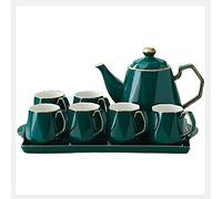 DXYDZSWD Service à thé de 8 pièces, ensemble de tasses à café/théière/tasse à thé, pour la maison et le bureau, cadeau de mariage, 6 tasses, 1 théière, 1 plateau (A)