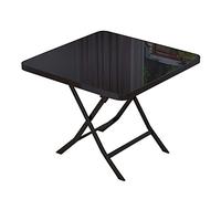 DXYDZSWD Table Basse Pliante, Table à Manger carrée portative en Verre, for Salon, Balcon, Camping en Plein air(B,60X59CM)