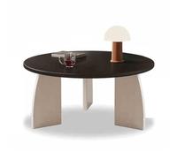 DXYDZSWD Table d'appoint de canapé, table basse ronde à vent crème de style ancien moyen pour balcon, baie vitrée, table basse de loisirs (F)