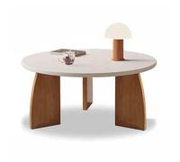 DXYDZSWD Table d'appoint de canapé, table basse ronde de style antique moyen, pour balcon, baie vitrée, table basse de loisirs (C)
