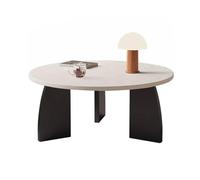 DXYDZSWD Table d'appoint de canapé, table basse ronde de style antique moyen, pour balcon, baie vitrée, table basse de loisirs (A)