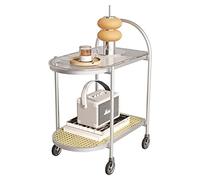 DXYDZSWD Table d'appoint de canapé, Table d'angle à Double Couche, Chariot Mobile avec accoudoirs, étagère latérale de canapé en Verre trempé, Table de Rangement d'appoint for Repas(B)
